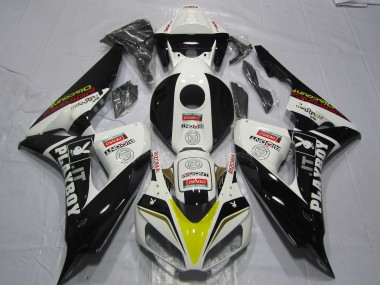 Carene Moto Honda CBR1000RR 2006-2007 - Bianco Giallo Rosso Nero Lucido Denso PlayBoy