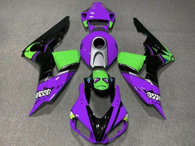 Carene Moto Honda CBR1000RR 2006-2007 - Viola Argento Verde Nero Lucido Squalo