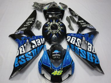 Carene Moto Honda CBR1000RR 2006-2007 - Nero Lucido Blu Rossi 46
