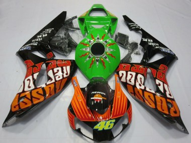 Carene Moto Honda CBR1000RR 2006-2007 - Verde Arancia Nero Lucido Rossi 46