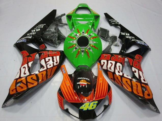 Carene Moto Honda CBR1000RR 2006-2007 - Verde Arancia Nero Lucido Rossi 46