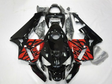 Carene Moto Honda CBR600RR 2005-2006 - Nero Lucido Tribal Rosso