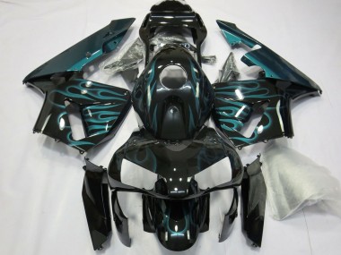 Carene Moto Honda CBR600RR 2003-2004 - Nero Lucido Verde Fiamma