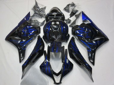 Carene Moto Honda CBR600RR 2009-2012 - Nero Lucido Blu Fiamma