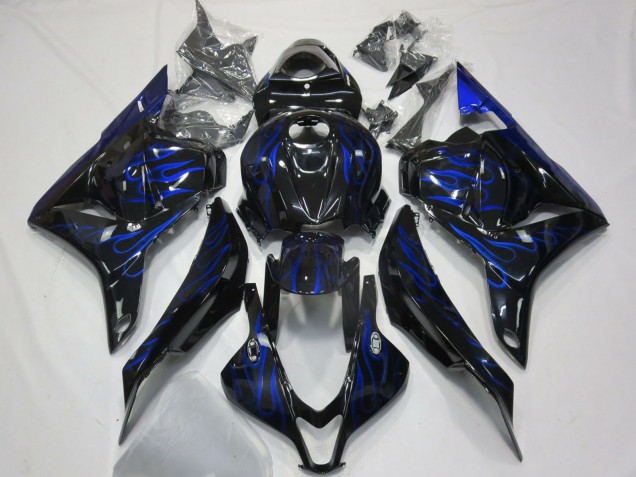 Carene Moto Honda CBR600RR 2009-2012 - Nero Lucido Blu Fiamma