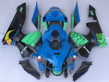 Carene Moto Honda CBR600RR 2005-2006 - Blu Verde Nero Squalo