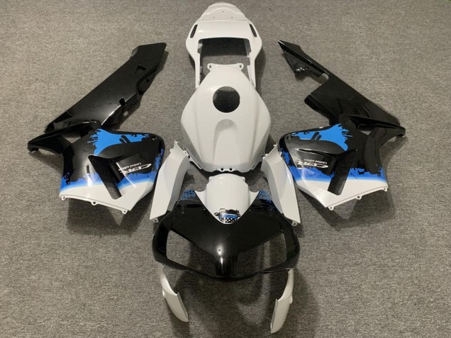 Carena Moto Honda CBR600RR 2003-2004 - Bianco Blu Nero Lucido Splatter