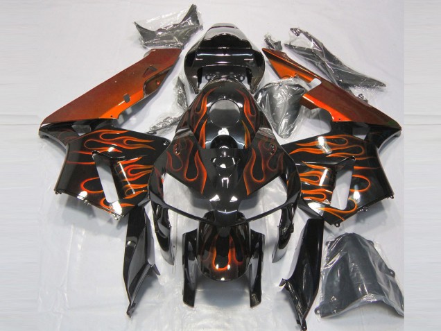 Carene Moto Honda CBR600RR 2005-2006 - Nero Lucido Arancia Fiamma