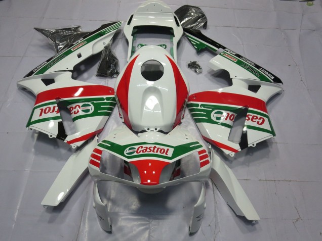 Carene Moto Honda CBR600RR 2003-2004 - Bianco Rosso Verde Castrol