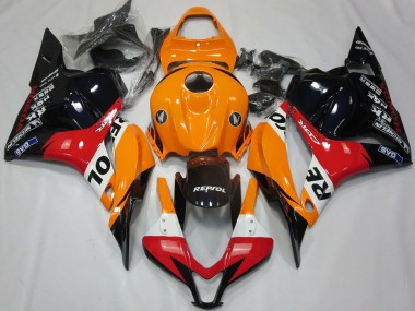 Carena Moto Honda CBR600RR 2009-2012 - Arancia Bianco Rosso Nero Lucido Repsol