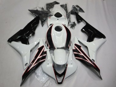 Carene Moto Honda CBR600RR 2007-2008 - Bianco Nero Lucido OEM Stile