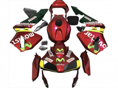 Carene Moto Honda CBR600RR 2003-2004 - Rosso Giallo Verde MoviStar