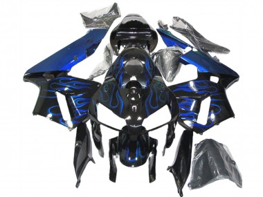 Carene Moto Honda CBR600RR 2005-2006 - Nero Lucido Blu Fiamma
