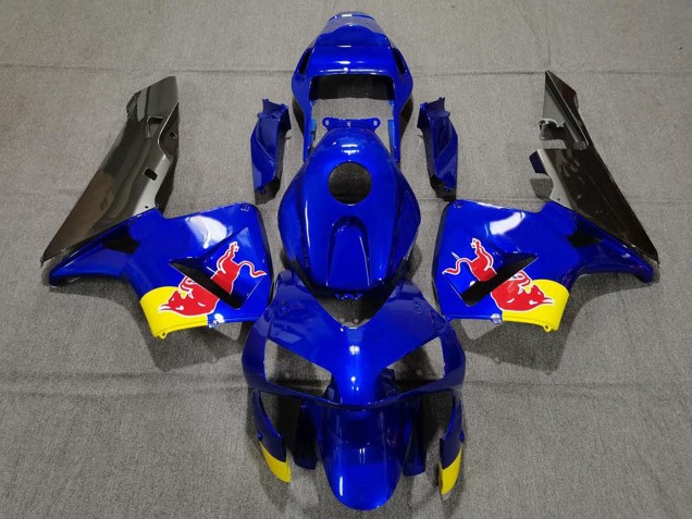 Carene Moto Honda CBR600RR 2003-2004 - Blu Giallo Nero Lucido Red Bull
