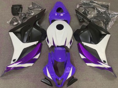 Carene Moto Honda CBR600RR 2009-2012 - Bianco Viola Chiaro Blu Nero Opaco
