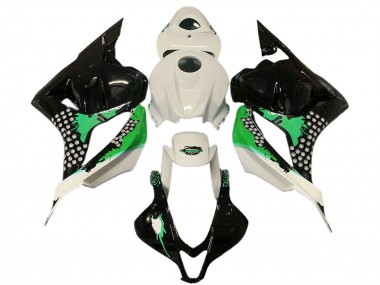Carene Moto Honda CBR600RR 2009-2012 - Bianco Verde Nero Lucido Splatter