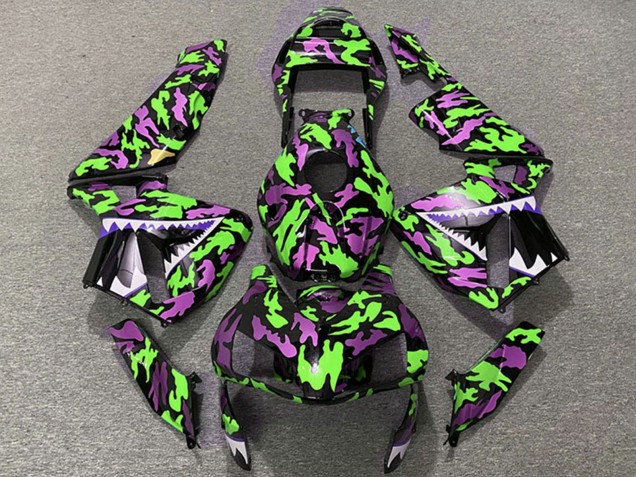 Carene Moto Honda CBR600RR 2003-2004 - Verde Rosa Camouflage Squalo