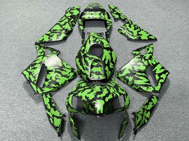 Carene Moto Honda CBR600RR 2003-2004 - Verde Nero Camouflage
