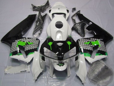 Carene Moto Honda CBR600RR 2005-2006 - Bianco Verde Nero Splatter