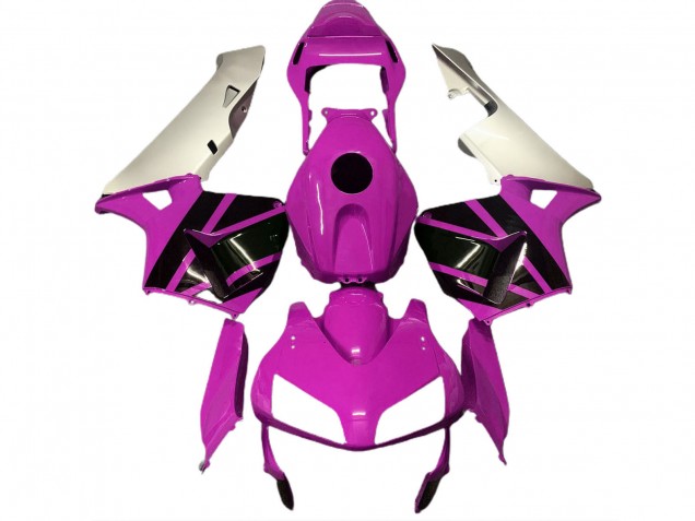Carene Moto Honda CBR600RR 2003-2004 - Argento Rosa Nero Lucido