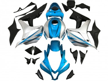 Carene Moto Honda CBR600RR 2007-2008 - Argento Azzurro Chiaro Nero Lucido OEM Stile