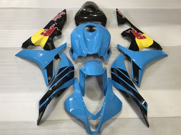 Carene Moto Honda CBR600RR 2007-2008 - Azzurro Chiaro Giallo Nero Lucido Red Bull