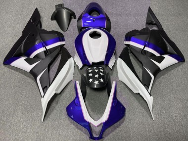 Carene Moto Honda CBR600RR 2009-2012 - Blu Scuro Nero Opaco Stella