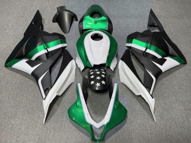 Carene Moto Honda CBR600RR 2009-2012 - Bianco Verde Nero Opaco Stella