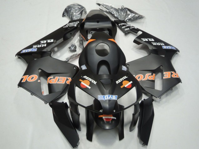 Carene Moto Honda CBR600RR 2003-2004 - Nero Opaco Arancia Repsol