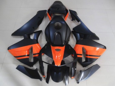 Carene Moto Honda CBR600RR 2005-2006 - Nero Opaco Lucido Arancia