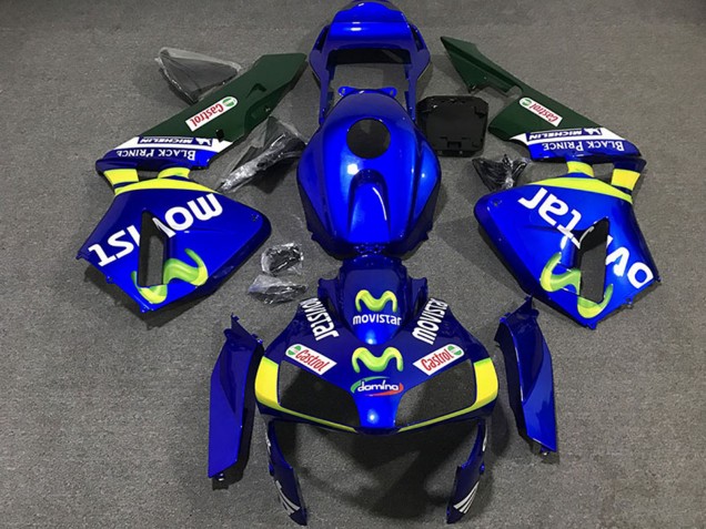 Carene Moto Honda CBR600RR 2003-2004 - Blu Giallo Verde MoviStar