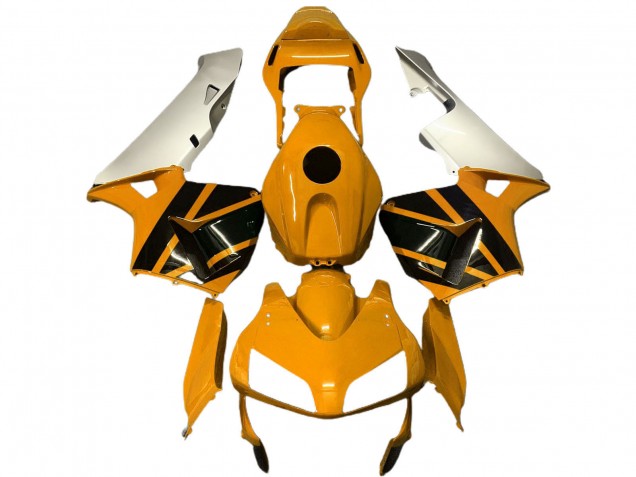Carene Moto Honda CBR600RR 2003-2004 - Argento Mustard Giallo Nero Lucido