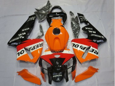 Carene Moto Honda CBR600RR 2005-2006 - Arancia Rosso Bianco Nero Repsol OEM Stile
