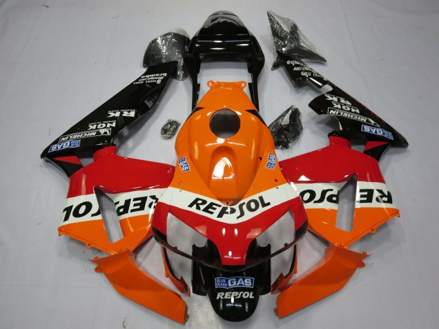 Carene Moto Honda CBR600RR 2003-2004 - Arancia Bianco Rosso Nero Lucido OEM Stile Repsol