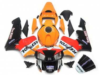 Carene Moto Honda CBR600RR 2003-2004 - Arancia Bianco Rosso Nero Lucido One Heart Repsol
