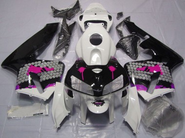 Carene Moto Honda CBR600RR 2005-2006 - Rosa Splatter on Nero Lucido