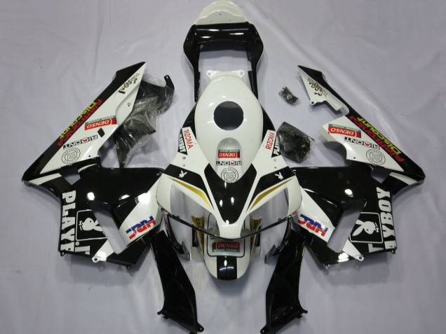 Carene Moto Honda CBR600RR 2003-2004 - Bianco Giallo Nero Lucido HRC Playboy