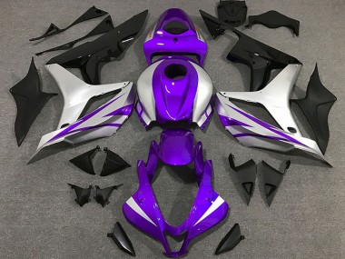 Carene Moto Honda CBR600RR 2007-2008 - Argento Viola Nero Lucido OEM Stile