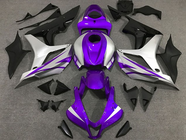 Carene Moto Honda CBR600RR 2007-2008 - Argento Viola Nero Lucido OEM Stile