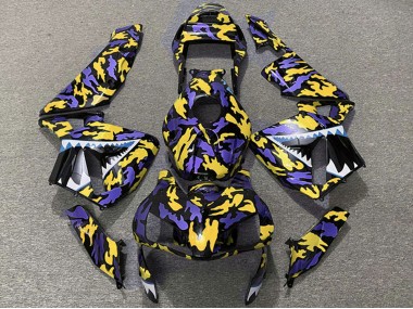 Carene Moto Honda CBR600RR 2003-2004 - Viola Giallo Camouflage Squalo