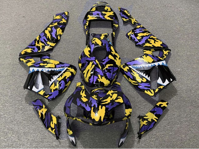 Carene Moto Honda CBR600RR 2003-2004 - Viola Giallo Camouflage Squalo