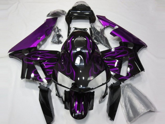Carene Moto Honda CBR600RR 2003-2004 - Nero Lucido Viola Fiamma