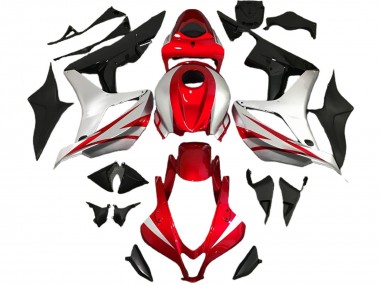 Carene Moto Honda CBR600RR 2007-2008 - Argento Rosso Nero Lucido OEM Stile