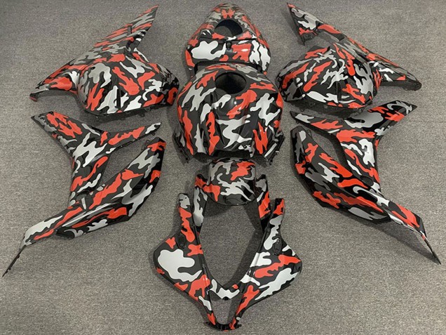 Carene Moto Honda CBR600RR 2009-2012 - Rosso Grigio Camouflage