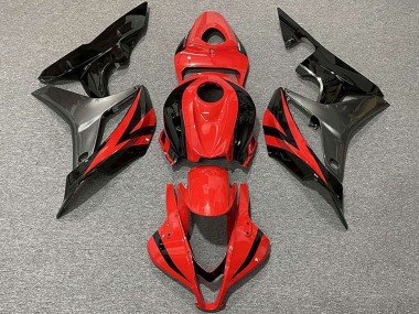 Carene Moto Honda CBR600RR 2007-2008 - Grigio Rosso Nero Lucido OEM Stile