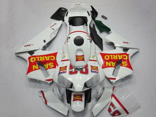 Carene Moto Honda CBR600RR 2003-2004 - Bianco Rosso Giallo San Carlo 58