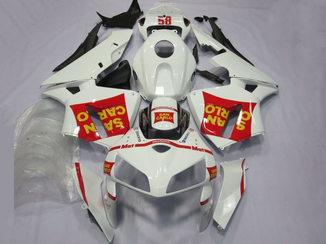 Carene Moto Honda CBR600RR 2005-2006 - Bianco Rosso Giallo San Carlo 58
