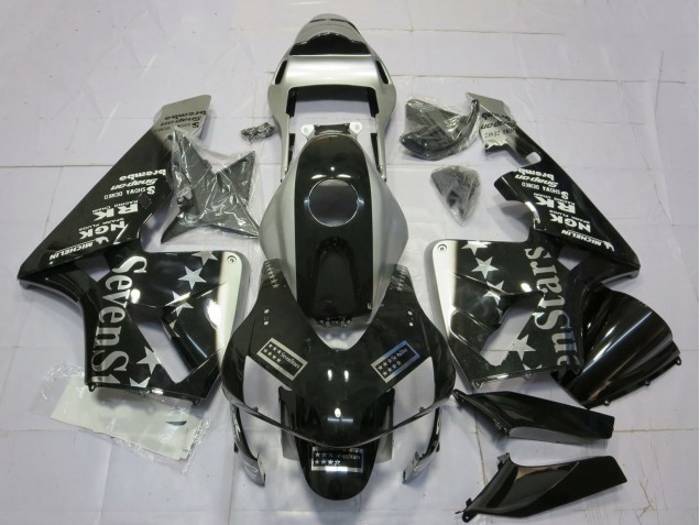 Carene Moto Honda CBR600RR 2003-2004 - Argento Nero Lucido SevenStars