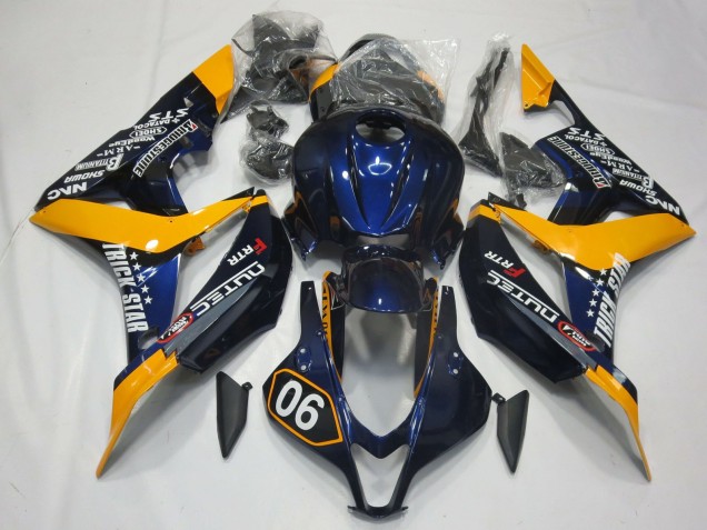 Carene Moto Honda CBR600RR 2007-2008 - Arancia Blu Nero Lucido