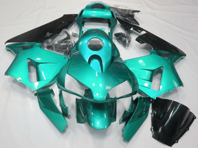 Carene Moto Honda CBR600RR 2003-2004 - Blu Verde Acqua Nero Lucido